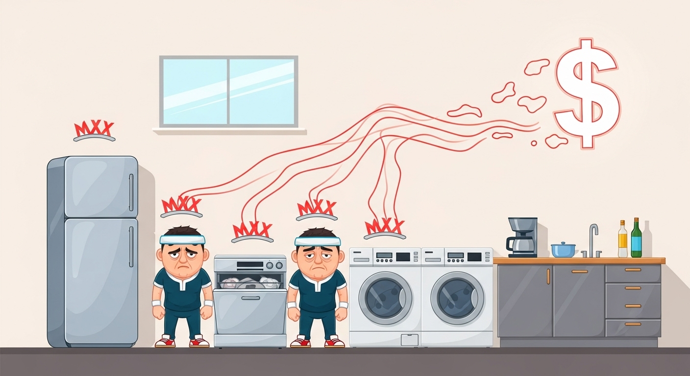 Infographic showing how aging appliances can drain energy
