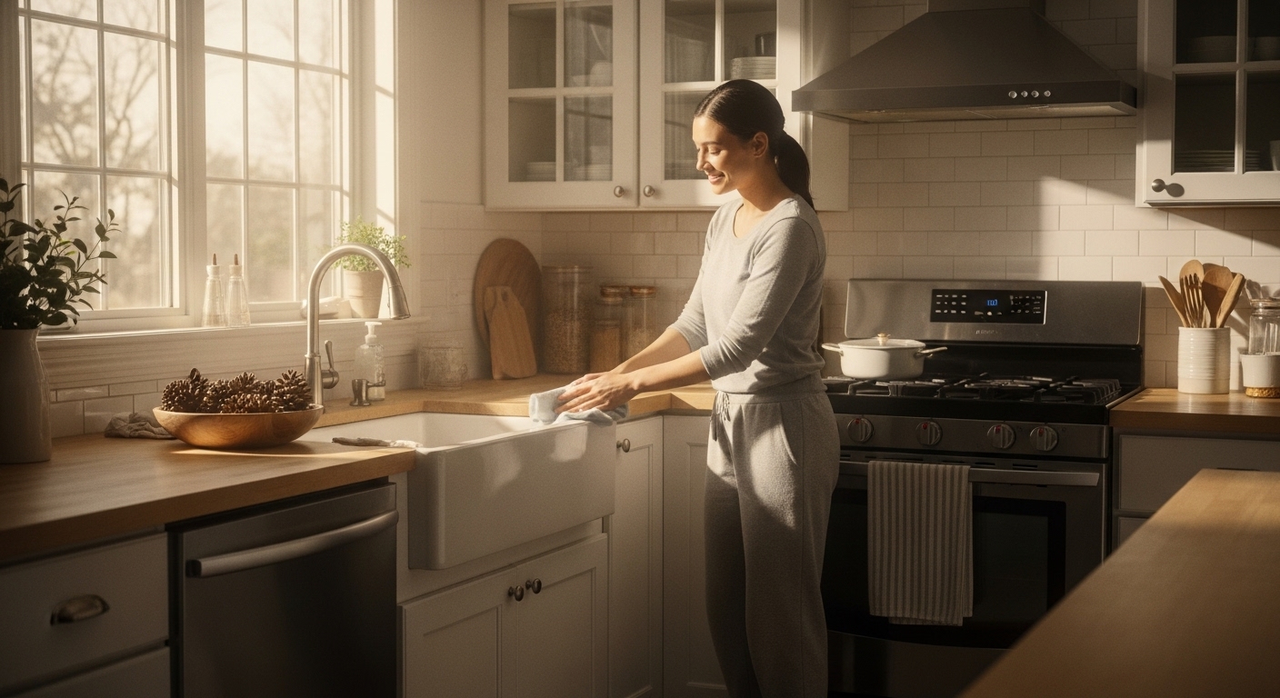 A person preparing their kitchen appliances for the holidays.