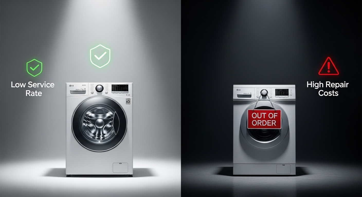 Chart comparing reliable vs unreliable appliance brands for Black Friday shopping.