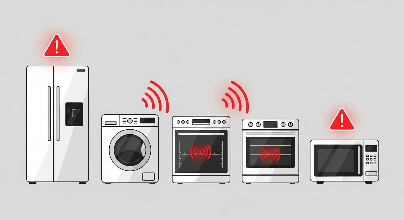 Dangerous appliance sounds warning icons