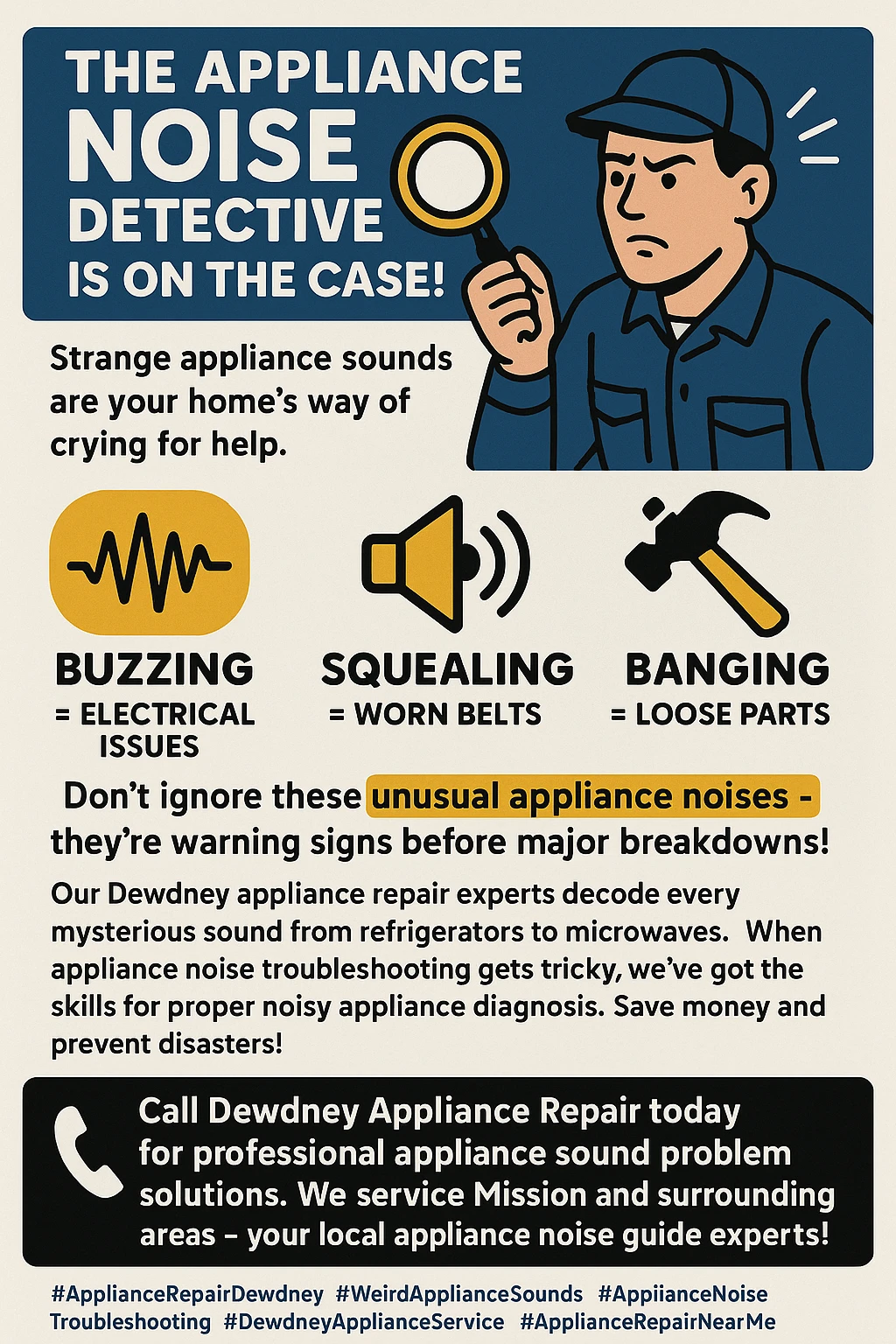 Key takeaways for an appliance making strange noises