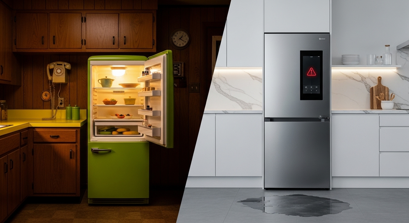 Chart comparing the lifespan of vintage appliances versus modern appliances.