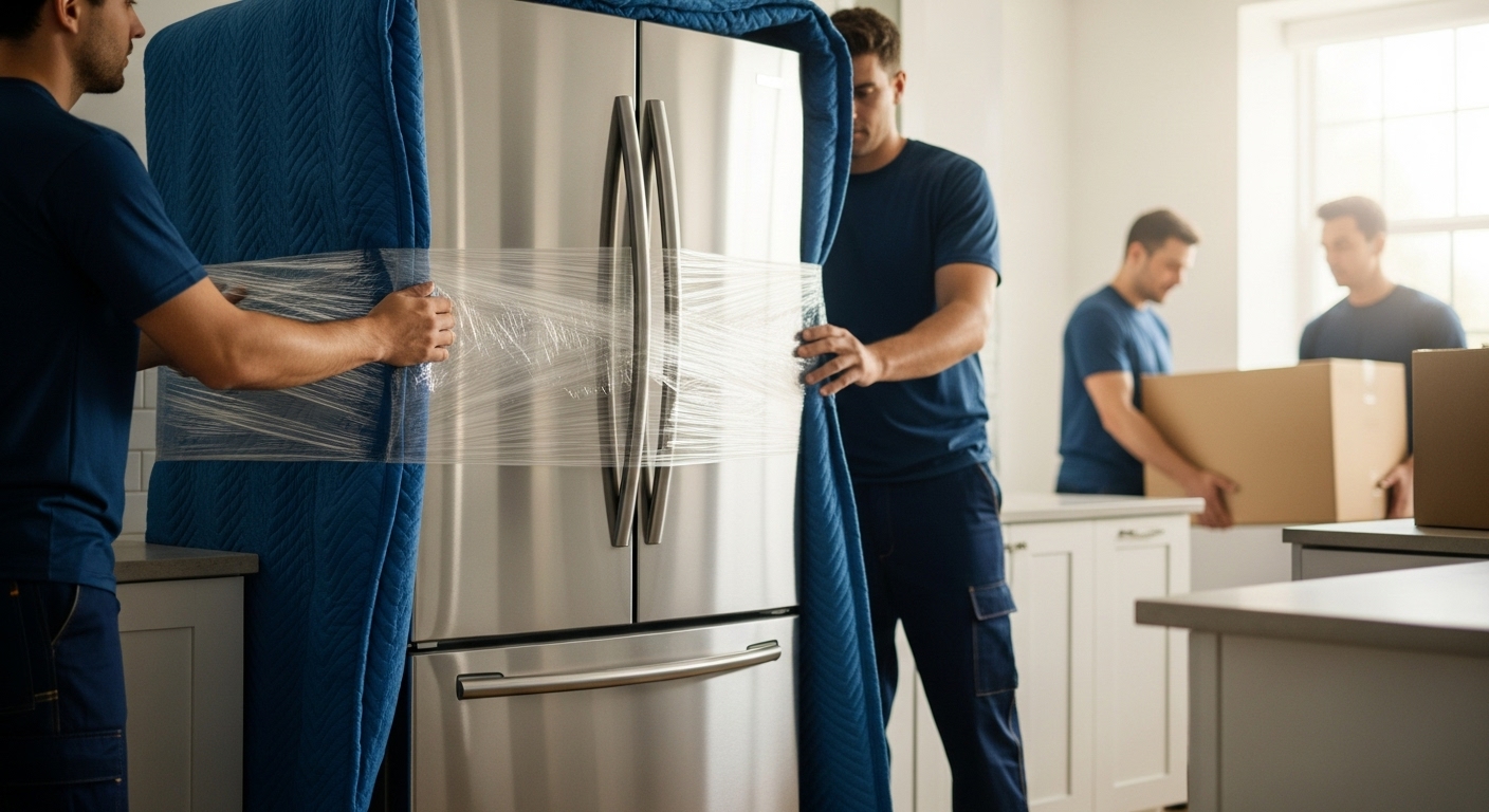 professional appliance moving preparation refrigerator