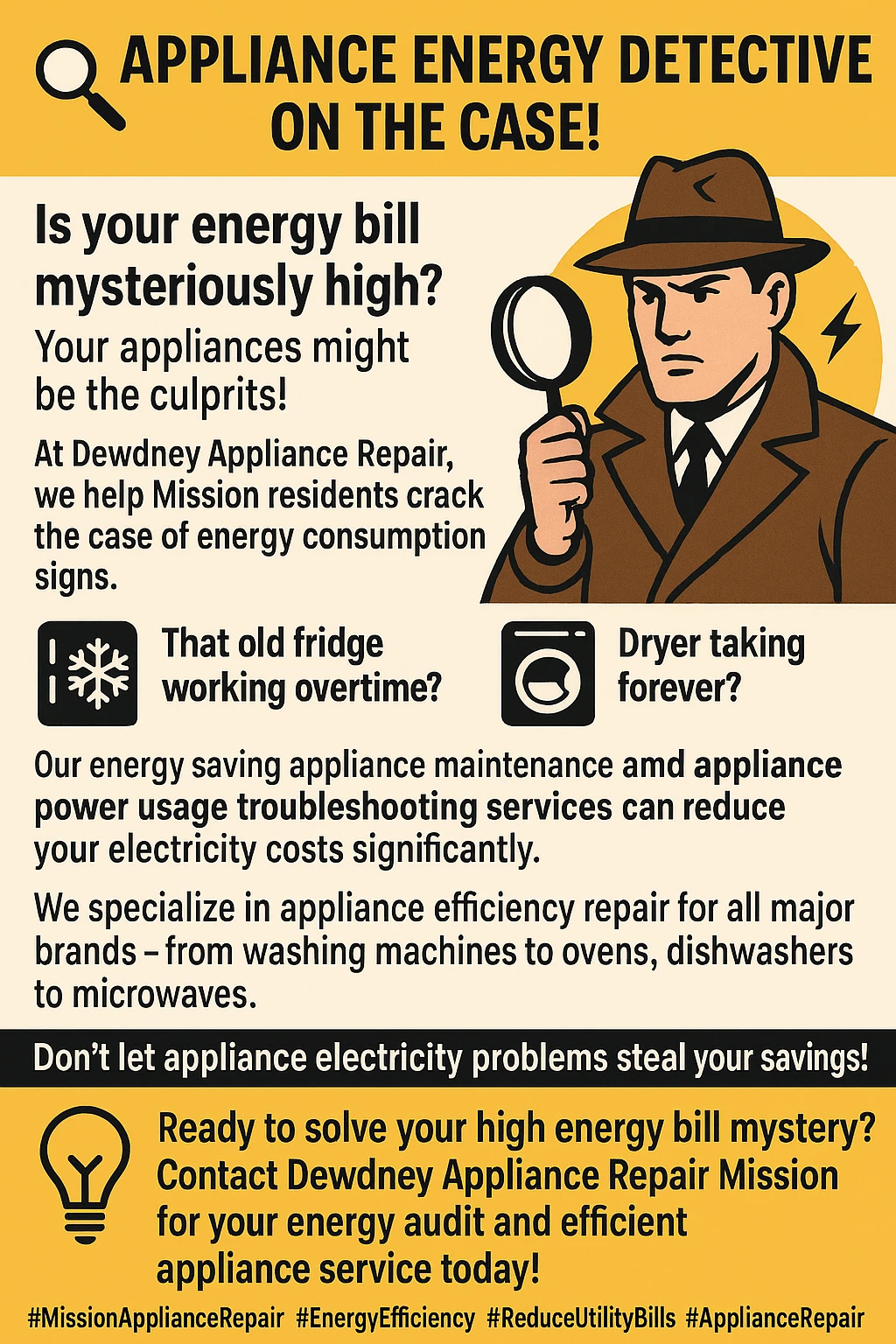 Appliance Energy Consumption Mission Infographic Key Takeaways