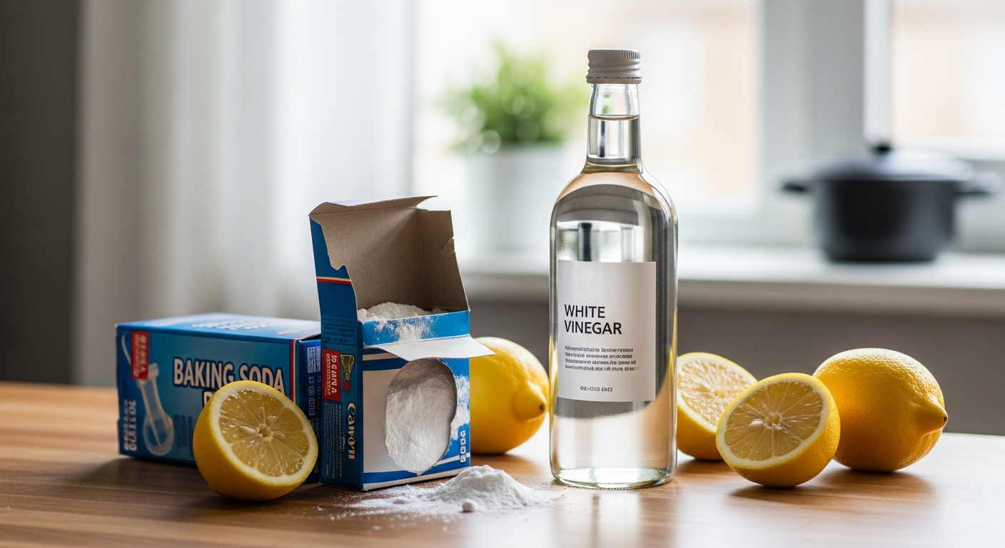 Natural appliance odor removers like baking soda and vinegar