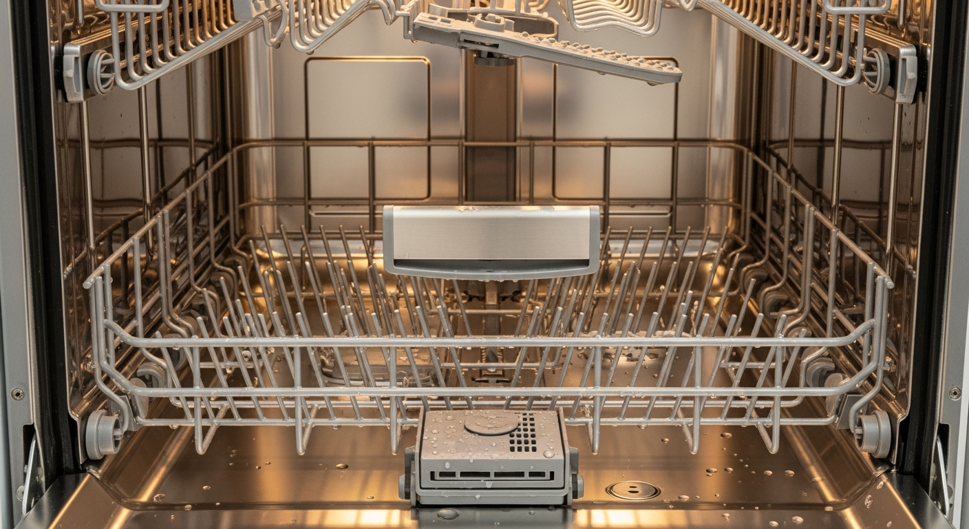 Sparkling clean dishwasher interior