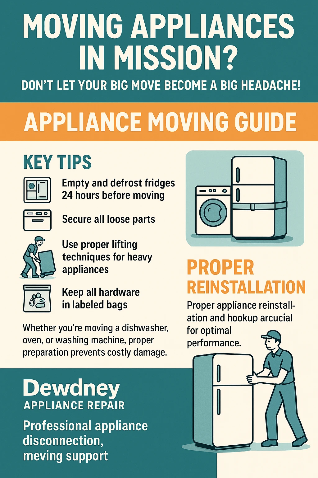 Appliance moving tips Mission infographic
