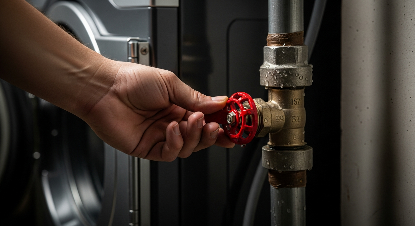 Shutting off water valve appliance safety